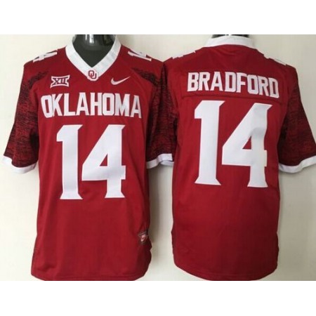 Sooners #14 Sam Bradford Red New XII Stitched NCAA Jersey