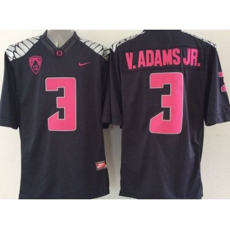 Ducks #3 Vernon Adams Jr. Olive Black Limited Stitched NCAA Jersey