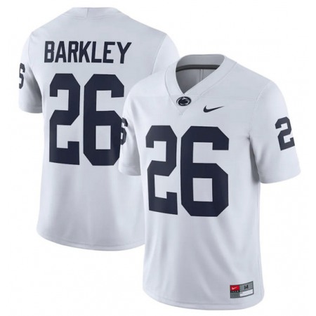 Men's Penn State Nittany Lions #26 Saquon Barkley White Stitched Jersey