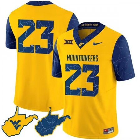 Men's West Virginia Mountaineers #6 Garrett Greene Gold 2023 F.U.S.E. Stitched Jersey