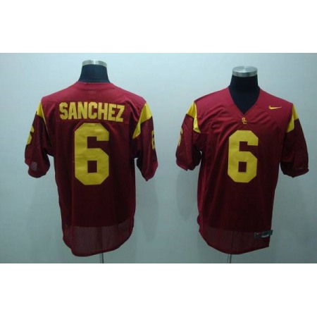 Trojans #6 Mark Sanchez Red Stitched NCAA Jersey