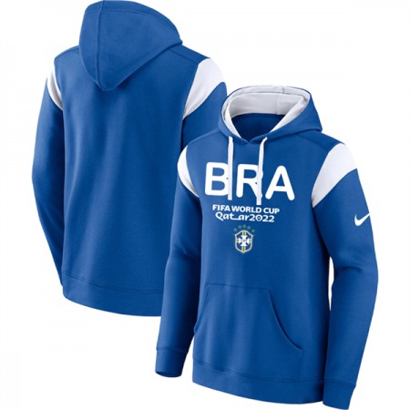 Men's Brazil Blue 2022 FIFA World Cup Soccer Hoodie