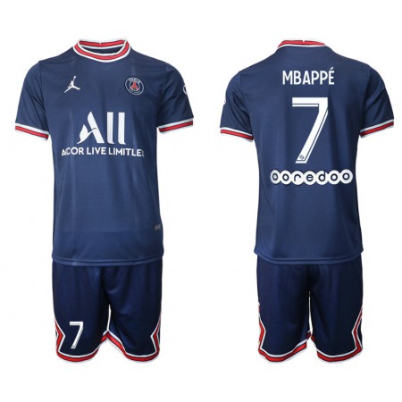 Men's Paris Saint-Germain #7 Mbappe 2021/22 Blue Soccer Jersey