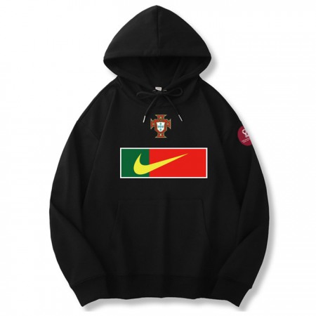 Men's Portugal World Cup Soccer Hoodie Black 001