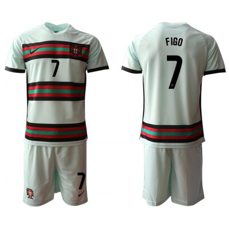 Portugal #7 Figo Away Kid Soccer Country Jersey