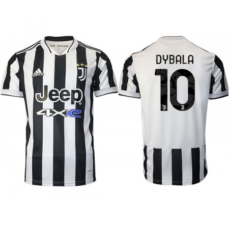 Men's Juventus #10 Paulo Dybala White/Black Home Soccer Jersey