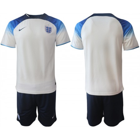 Men's England Blank White Home Soccer Jersey Suit