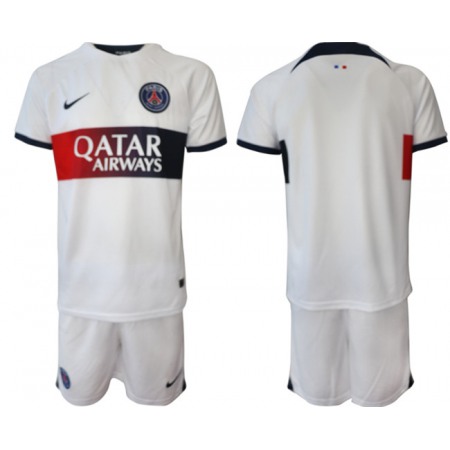 Men's Paris Saint-Germain Custom 2023/24 White Away Soccer Jersey Suit