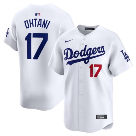 Men's Los Angeles Dodgers #17 Shohei Ohtani White Cool Base Stitched Jersey