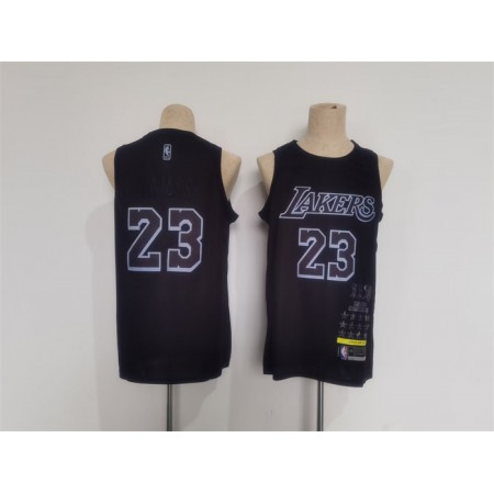 Men's Los Angeles Lakers #23 LeBron James Black Stitched Basketball Jersey