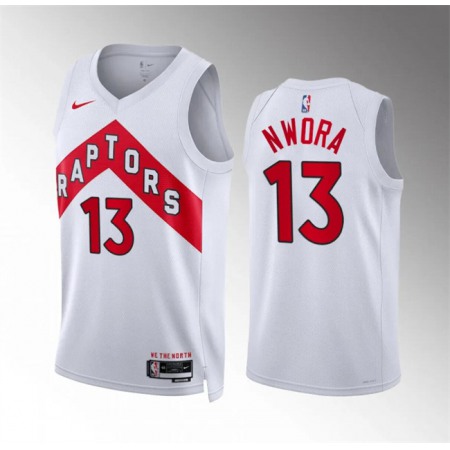 Men's Toronto Raptors #13 Jordan Nwora White Association Edition Stitched Basketball Jersey