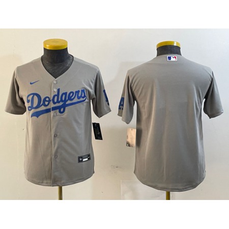 Women's Los Angeles Dodgers Blank Grey Stitched Jersey(Run Small)