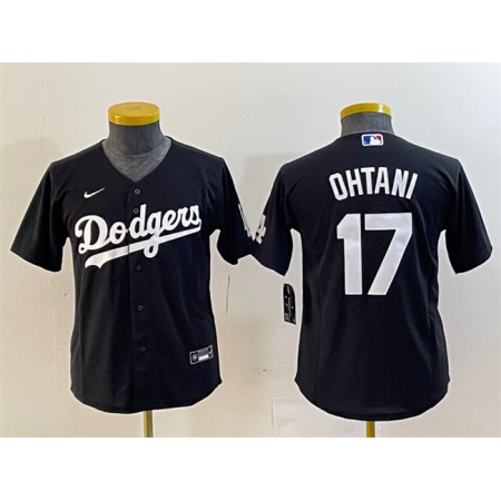 Youth Los Angeles Dodgers #17 Shohei Ohtani Black Stitched Baseball Jersey