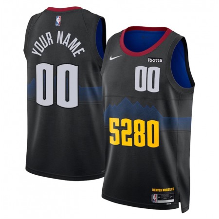 Men's Denver Nuggets Active Player Custom Black 2023/24 Black City Edition Stitched Basketball Jersey