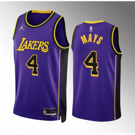 Men's Los Angeles Lakers #4 Skylar Mays Purple Statement Edition Stitched Basketball Jersey