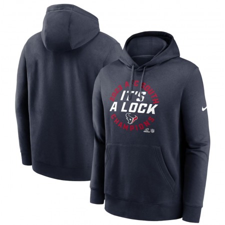 Men's Houston Texans Navy 2023 AFC South Division Champions Locker Room Trophy Collection Club Pullover Hoodie