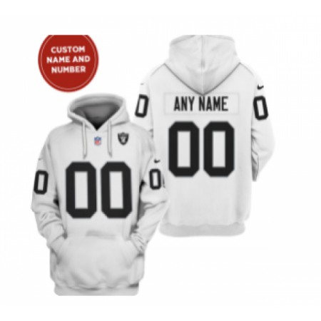 Men's Las Vegas Raiders Active Player Custom 2021 White Pullover Hoodie