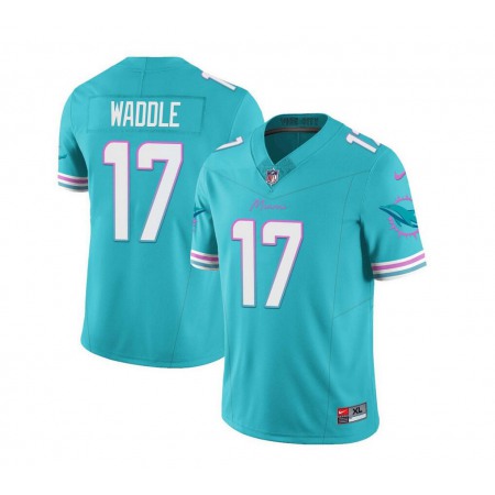 Men's Miami Dolphins #17 Jaylen Waddle Aqua 2023 F.U.S.E Vapor Limited Stitched Football Jersey