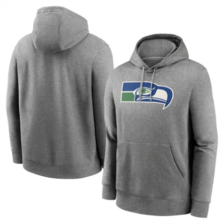 Men's Seattle Seahawks Heather Gray Primary Logo Long Sleeve Hoodie T-Shirt