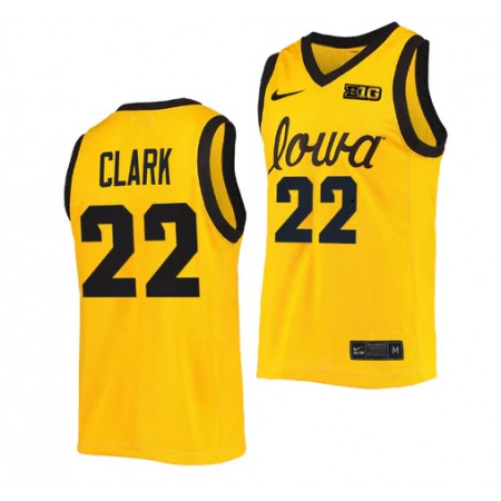 Youth Iowa Hawkeyes #22 Caitlin Clark Yellow College Stitched Basketball Jersey