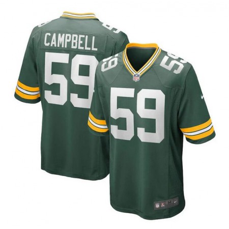 Men's Green Bay Packers #59 De'Vondre Campbell Green Stitched Game Jersey