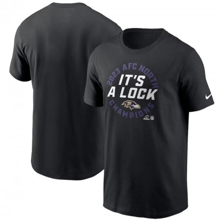 Men's Baltimore Ravens Black 2023 AFC North Division Champions Locker Room Trophy Collection T-Shirt