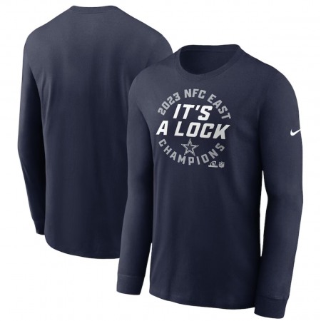 Men's Dallas Cowboys Navy 2023 NFC East Division Champions Locker Room Trophy Collection Long Sleeve T-Shirt