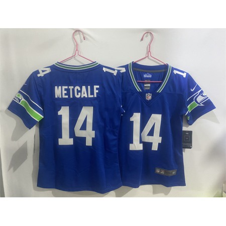 Youth Seattle Seahawks #14 DK Metcalf Royal Throwback Vapor Untouchable Limited Stitched Jersey