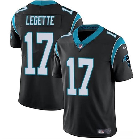 Men's Carolina Panthers #17 Xavier Legette Black 2024 Draft Vapor Limited Stitched Football Jersey