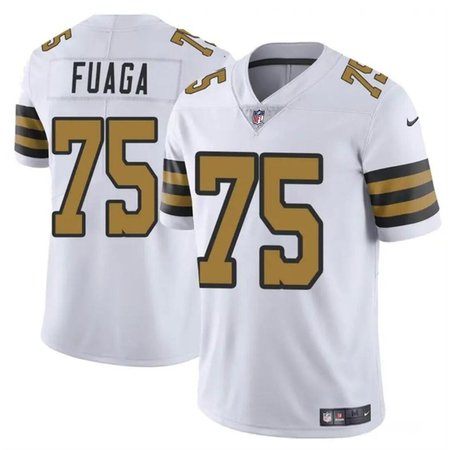 Men's New Orleans Saints #75 Taliese Fuaga White 2024 Draft Color Rush Limited Stitched Football Jersey