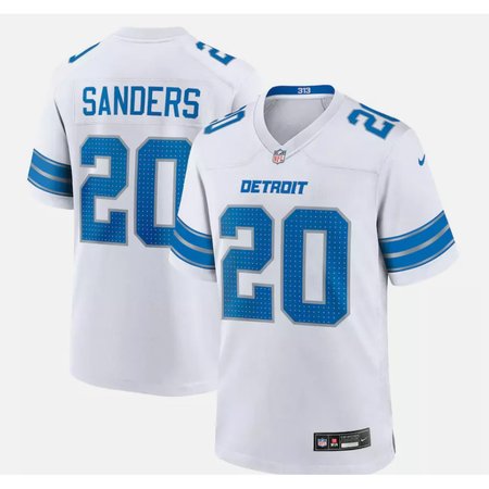 Detroit Lions Nike Road Game Jersey #20 Barry Sanders Mens