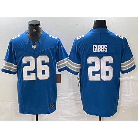 Detroit Lions Nike Home Game Jersey Blue #26 Jahmyr Gibbs Mens