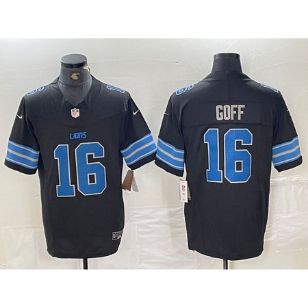 Men's Detroit Lions #16 Jared Goff Nike Black 2nd Alternate Vapor F.U.S.E. Limited Jersey