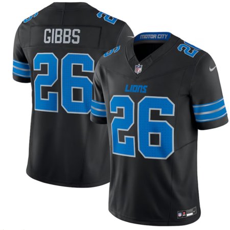 Men's Detroit Lions #26 Jahmyr Gibbs Nike Black 2nd Alternate Vapor F.U.S.E. Limited Jersey