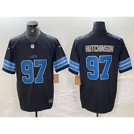 Men's Detroit Lions #97 Aidan Hutchinso Nike Black 2nd Alternate Vapor F.U.S.E. Limited Jersey