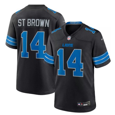 Detroit Lions Nike Road Game Jersey #14 Jared Goff Mens