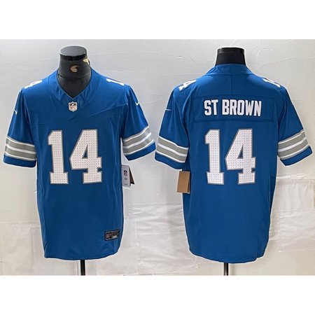 Detroit Lions Nike Home Game Jersey Blue #14 Amon-Ra St. Brown Mens