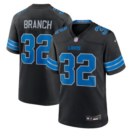 Men's Detroit Lions Brian Branch Nike Black 2nd Alternate Game Jersey