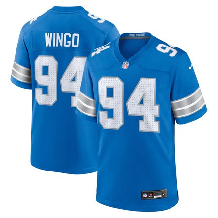 Men's Detroit Lions Mekhi Wingo Nike Blue Team Game Jersey