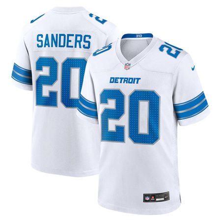 Men's Detroit Lions Barry Sanders Nike White Retired Player Game Jersey