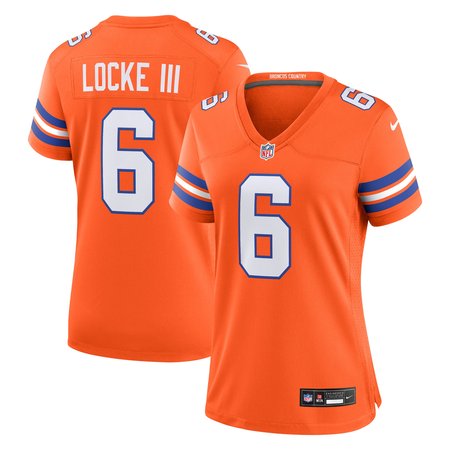 Women's Denver Broncos P.J. Locke III Nike Orange Mile High Collection 1977 Throwback Player Game Jersey