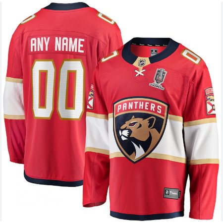 Men's Florida Panthers Active Player Custom Red 2024 Stanley Cup Final Stitched Jersey