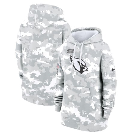 Women's Arizona Cardinals Nike Arctic Camo 2024 Salute To Service Club Fleece Pullover Hoodie