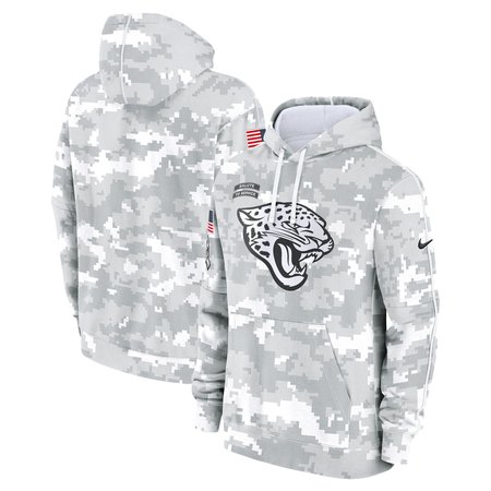 Men's Jacksonville Jaguars Nike Arctic Camo 2024 Salute to Service Club Fleece Pullover Hoodie