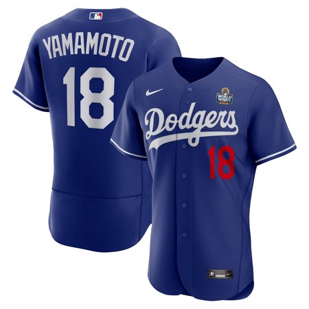 Men's Los Angeles Dodgers Yoshinobu Yamamoto Nike Royal 2024 World Series Alternate Authentic Player Jersey