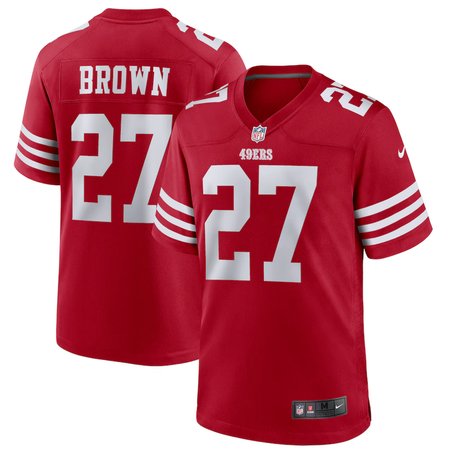 Men's San Francisco 49ers #27 Ji'Ayir Brown Nike Scarlet Team Game Jersey