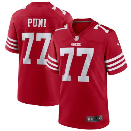 Men's San Francisco 49ers #77 Dominick Puni Nike Scarlet Game Player Jersey