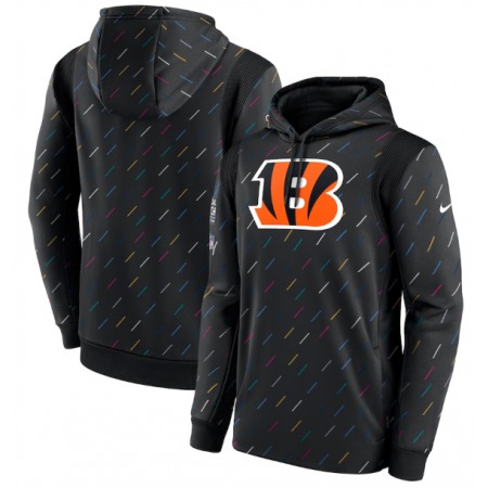 Men's Cincinnati Bengals 2021 Charcoal Crucial Catch Therma Pullover Hoodie