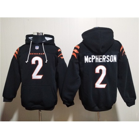 Men's Cincinnati Bengals #2 Evan McPherson Black Pullover Hoodie