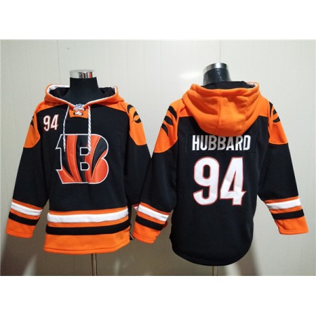 Men's Cincinnati Bengals #94 Sam Hubbard Orange/Black Ageless Must-Have Lace-Up Pullover Hoodie